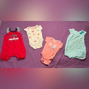 Adorable Pink and Cream Baby Onesies